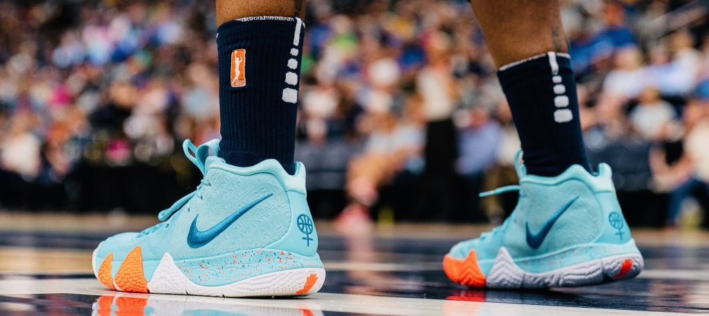 Close up of Rebekkah Brunson's shoes in the Lynx vs Sparks game at Target Center. The Lynx won the game 83-72 & Brunson set the all time WNBA rebound record

Photo by Lorie Shaull. 